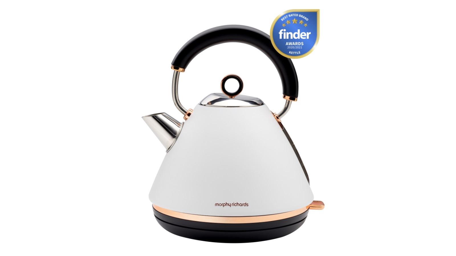 white pyramid kettle and toaster