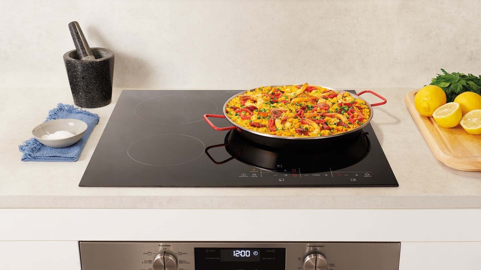 westinghouse 600mm 3 zone induction cooktop with maxizone