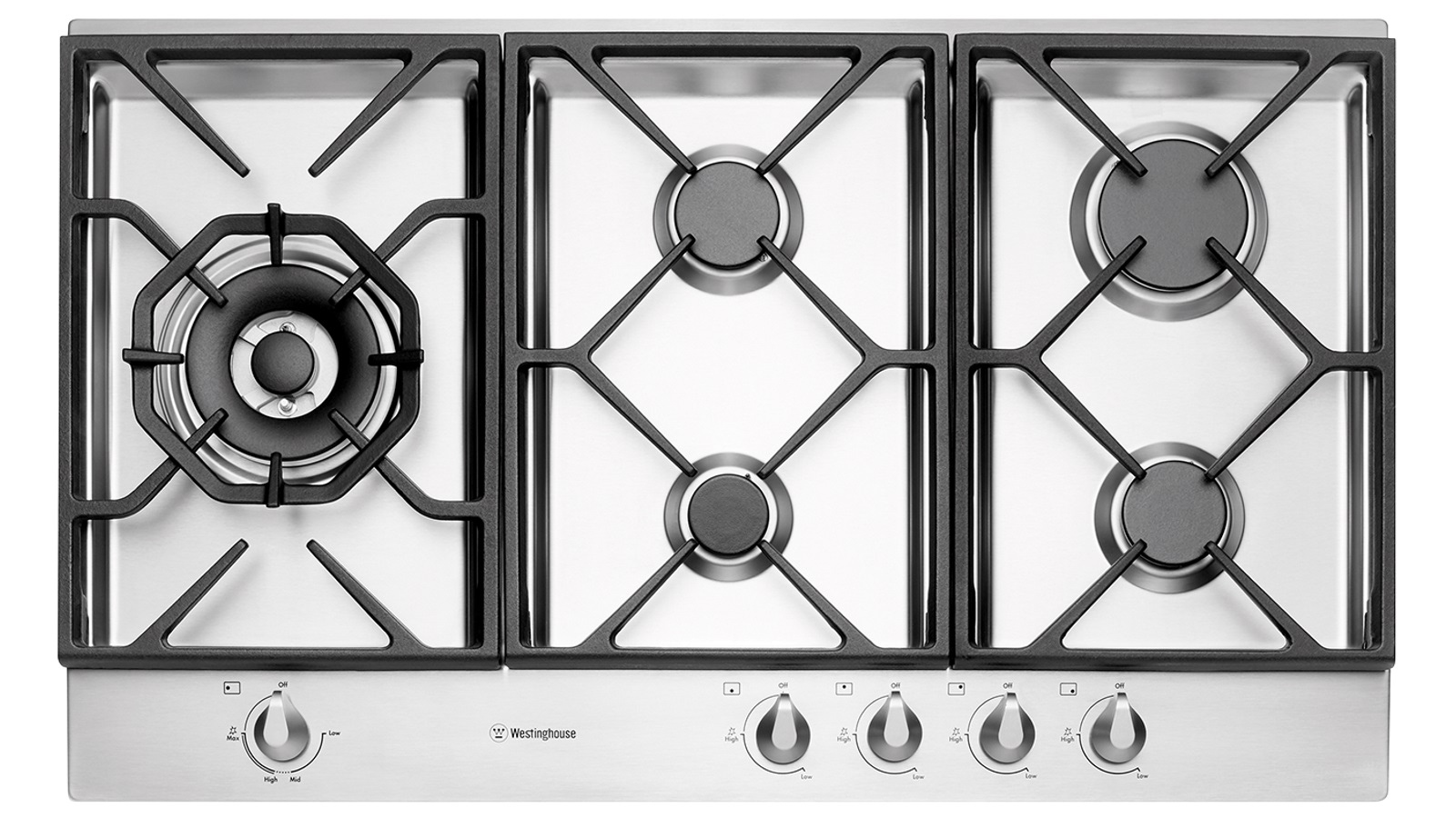 Cheap Westinghouse 90cm 5 Burners Gas Cooktop Stainless Steel