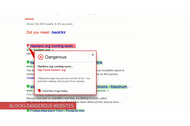blocks dangerous websites